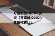 万盛城投2023年债权（万盛城投2023年债权转让）