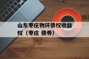 山东枣庄物环债权收益权（枣庄 债券）