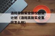 洛阳高新实业债权融资计划（洛阳高新实业集团怎么样）