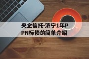 央企信托-济宁1年PPN标债的简单介绍