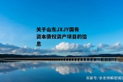 关于山东JXJY国有资本债权资产项目的信息