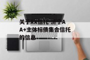 关于XX信托-济宁AA+主体标债集合信托的信息