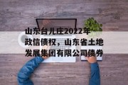 山东台儿庄2022年政信债权，山东省土地发展集团有限公司债券