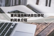 重庆潼南稀缺政信债权的简单介绍