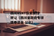 四川XSNY投资债权转让（四川省政府专项债券资金 公示）