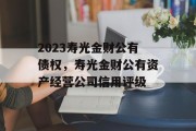 2023寿光金财公有债权，寿光金财公有资产经营公司信用评级