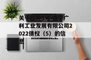 关于红码9号-遂宁广利工业发展有限公司2022债权（5）的信息