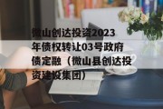 微山创达投资2023年债权转让03号政府债定融（微山县创达投资建设集团）