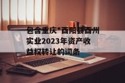 包含重庆*酉阳县酉州实业2023年资产收益权转让的词条