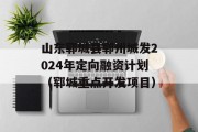 山东郓城县郓州城发2024年定向融资计划（郓城重点开发项目）