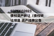 SDZFKG2023债权资产转让（债权转让项目 资产挂牌公告）