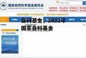 自科基金，2022年国家自科基金