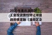 2023年重庆潼南区工业投资债权转让项目政府债定融（潼南区企业）