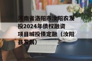 河南省洛阳市汝阳农发投2024年债权融资项目城投债定融（汝阳县发展）