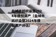 盐城市纺织染整2024年债权资产（盐城市纺织染整2024年债权资产评估）