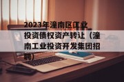 2023年潼南区工业投资债权资产转让（潼南工业投资开发集团招聘）