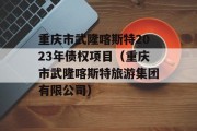 重庆市武隆喀斯特2023年债权项目（重庆市武隆喀斯特旅游集团有限公司）