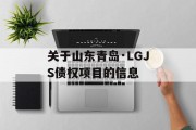 关于山东青岛·LGJS债权项目的信息