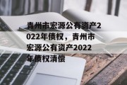 青州市宏源公有资产2022年债权，青州市宏源公有资产2022年债权清偿