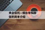 央企信托—烟台非标政信的简单介绍