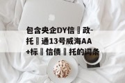 包含央企DY信‮政-托‬通13号威海AA+标‮信债‬托的词条