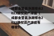 成都金堂县净源排水2023债权资产项目（成都金堂县净源排水2023债权资产项目有哪些）