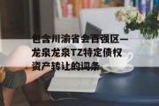 包含川渝省会百强区—龙泉龙泉TZ特定债权资产转让的词条