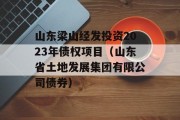 山东梁山经发投资2023年债权项目（山东省土地发展集团有限公司债券）