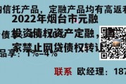 2022年烟台市元融投资债权资产定融，国家禁止网贷债权转让