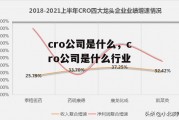 cro公司是什么，cro公司是什么行业