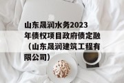 山东晟润水务2023年债权项目政府债定融（山东晟润建筑工程有限公司）