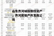 山东齐河城投债权资产，齐河房地产开发商公司