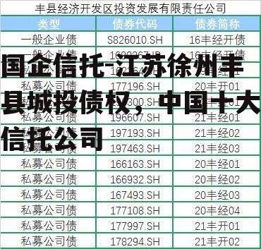 国企信托-江苏徐州丰县城投债权，中国十大信托公司