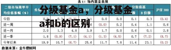 分级基金a，分级基金a和b的区别