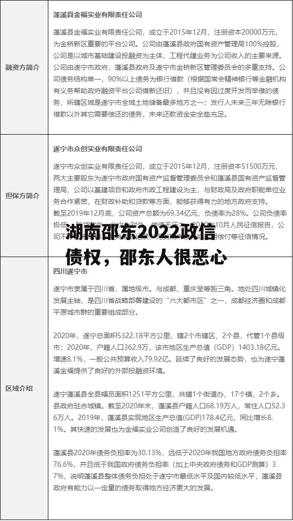 湖南邵东2022政信债权，邵东人很恶心