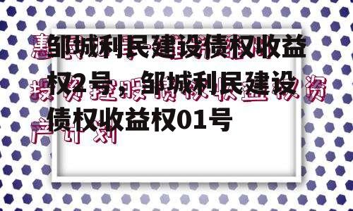 邹城利民建设债权收益权2号，邹城利民建设债权收益权01号