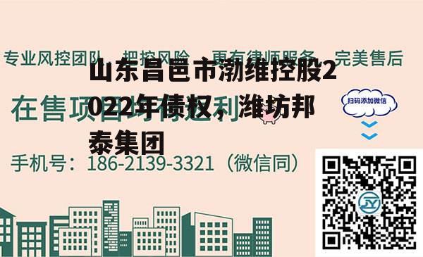 山东昌邑市渤维控股2022年债权，潍坊邦泰集团