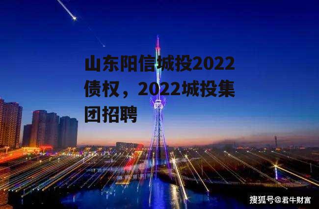 山东阳信城投2022债权，2022城投集团招聘