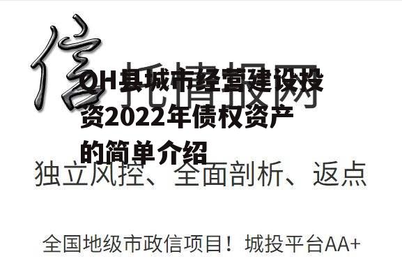 QH县城市经营建设投资2022年债权资产的简单介绍