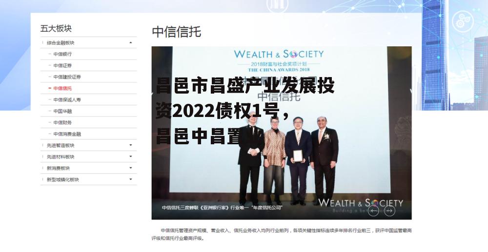 昌邑市昌盛产业发展投资2022债权1号，昌邑中昌置业