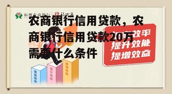 农商银行信用贷款，农商银行信用贷款20万需要什么条件