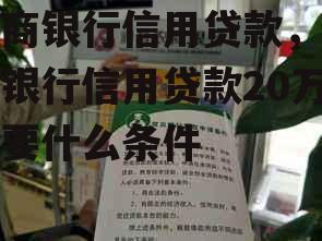 农商银行信用贷款，农商银行信用贷款20万需要什么条件