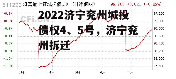 2022济宁兖州城投债权4、5号，济宁兖州拆迁