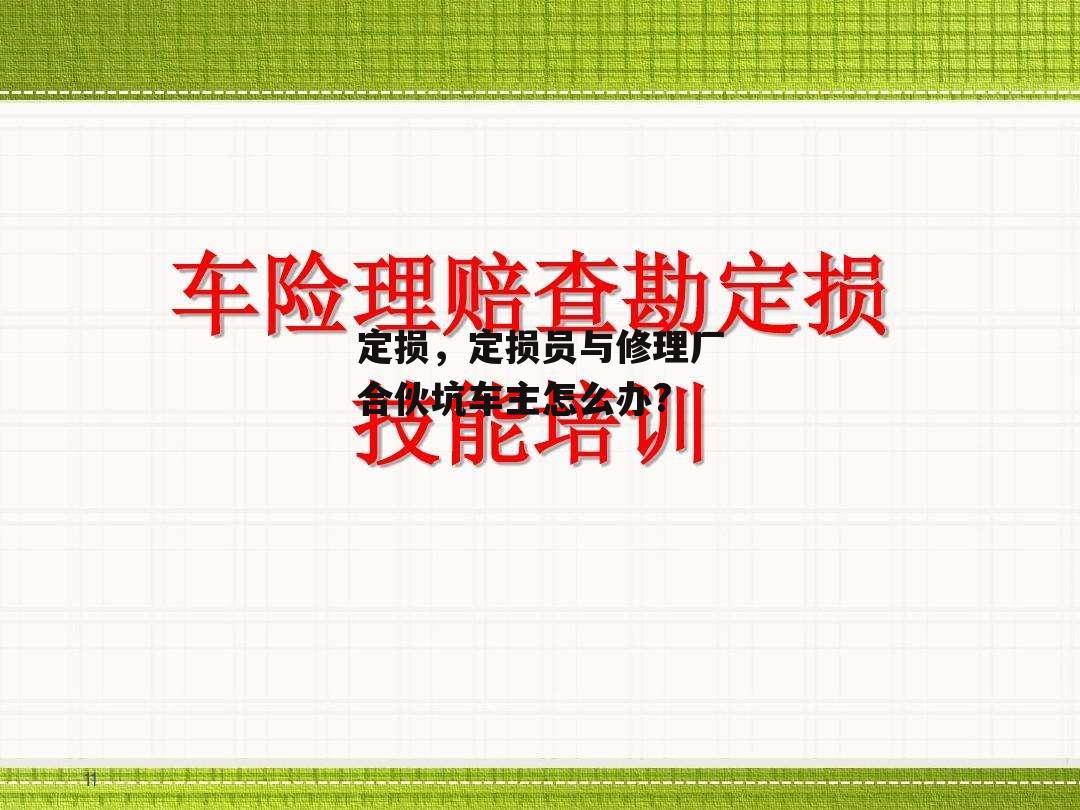 定损，定损员与修理厂合伙坑车主怎么办?