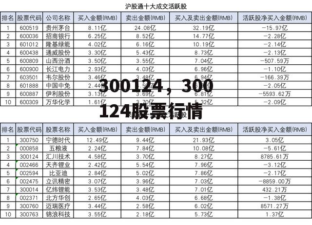 300124，300124股票行情