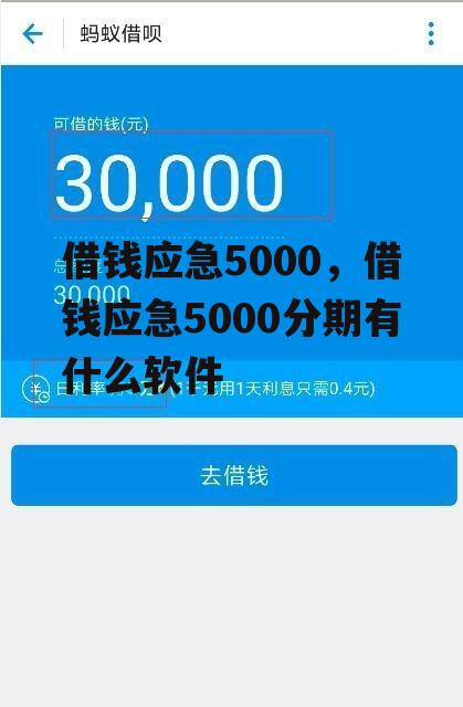 借钱应急5000，借钱应急5000分期有什么软件