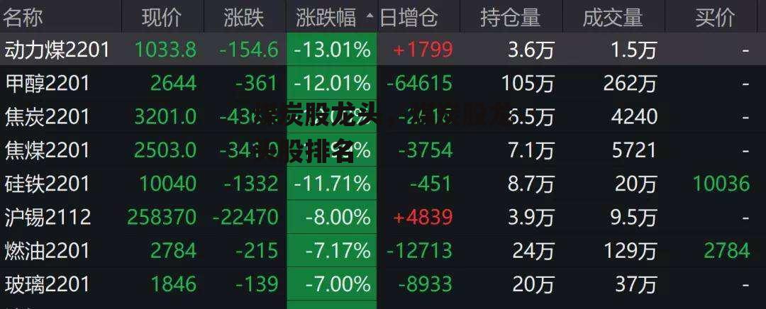 煤炭股龙头，煤炭股龙头股排名