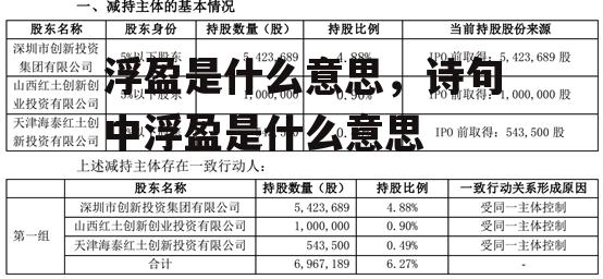 浮盈是什么意思，诗句中浮盈是什么意思