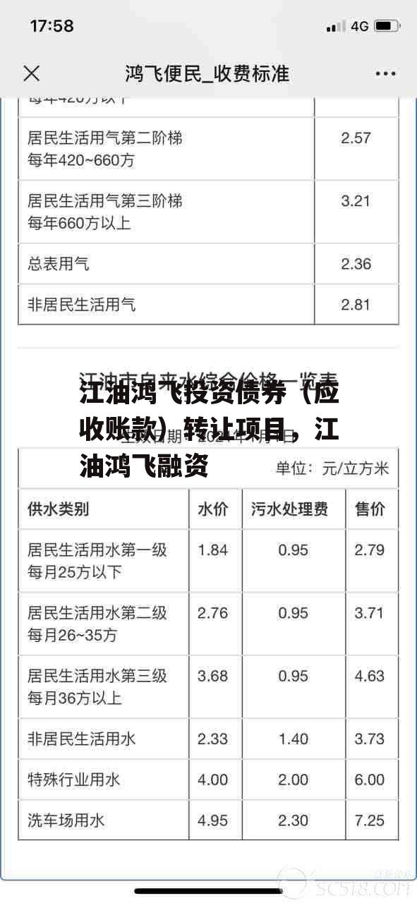 江油鸿飞投资债券（应收账款）转让项目，江油鸿飞融资