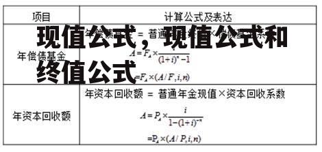 现值公式，现值公式和终值公式